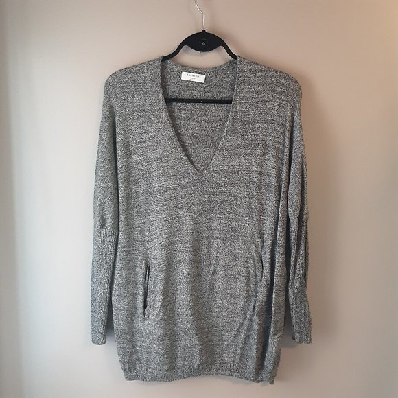 Aritizia Babaton Oversized Grey Cotton Blend Long Sweater Size XXS - Picture 1 of 15